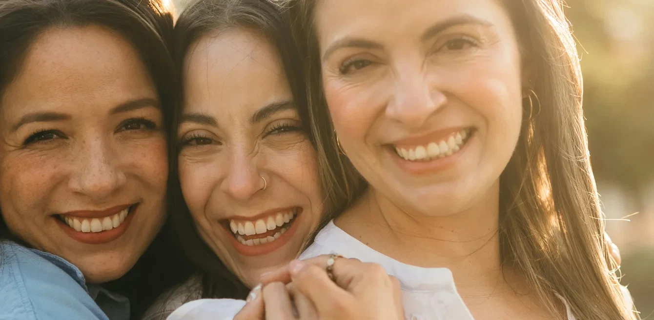 Friends smiling together